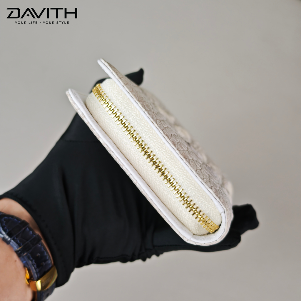 DAVITH Luxury Hornback Crocodile Clutch Wallet — Professionally Whitened | WALLET-VCT01G
