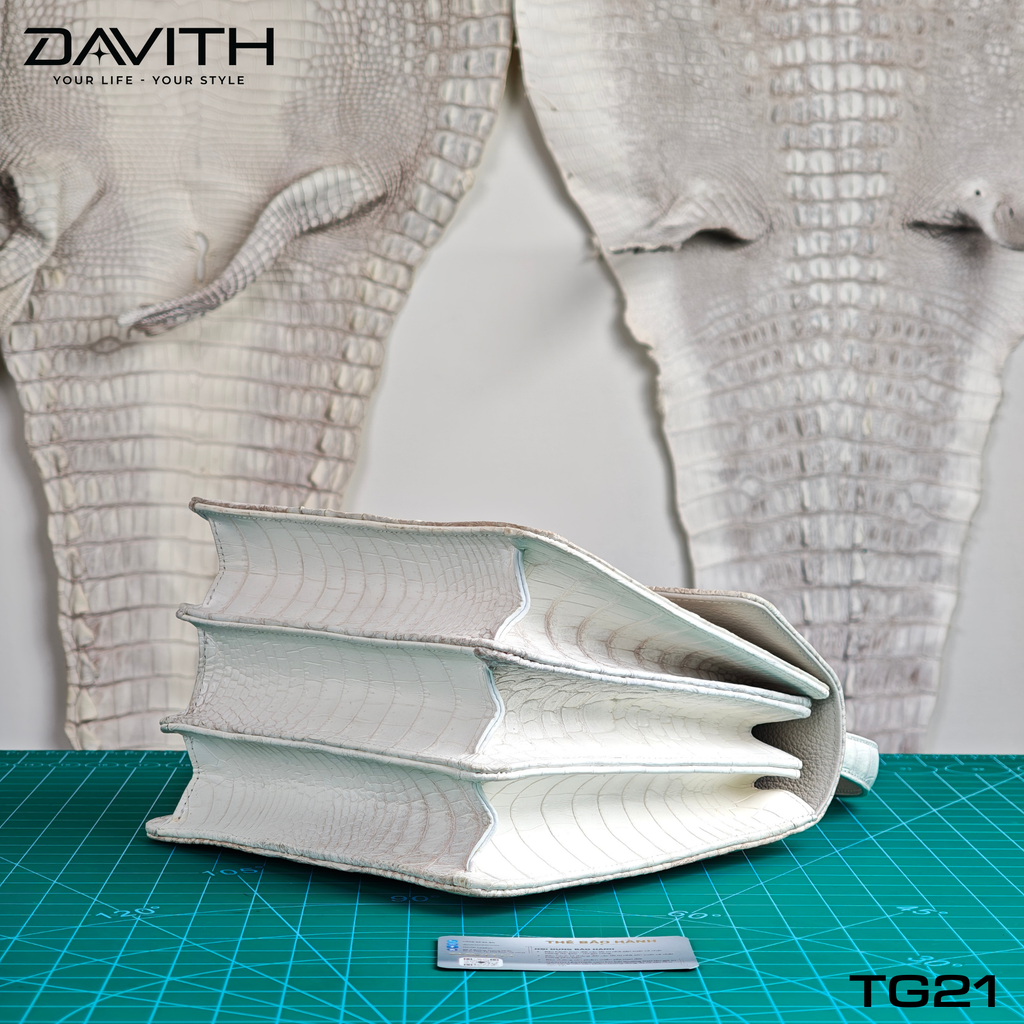 DAVITH TG21 | Professionally Whitened Hornback Exotic Leather Women's Handbag 22×20×10 cm
