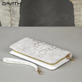 DAVITH Luxury Hornback Crocodile Clutch Wallet — Professionally Whitened | WALLET-VCT01G
