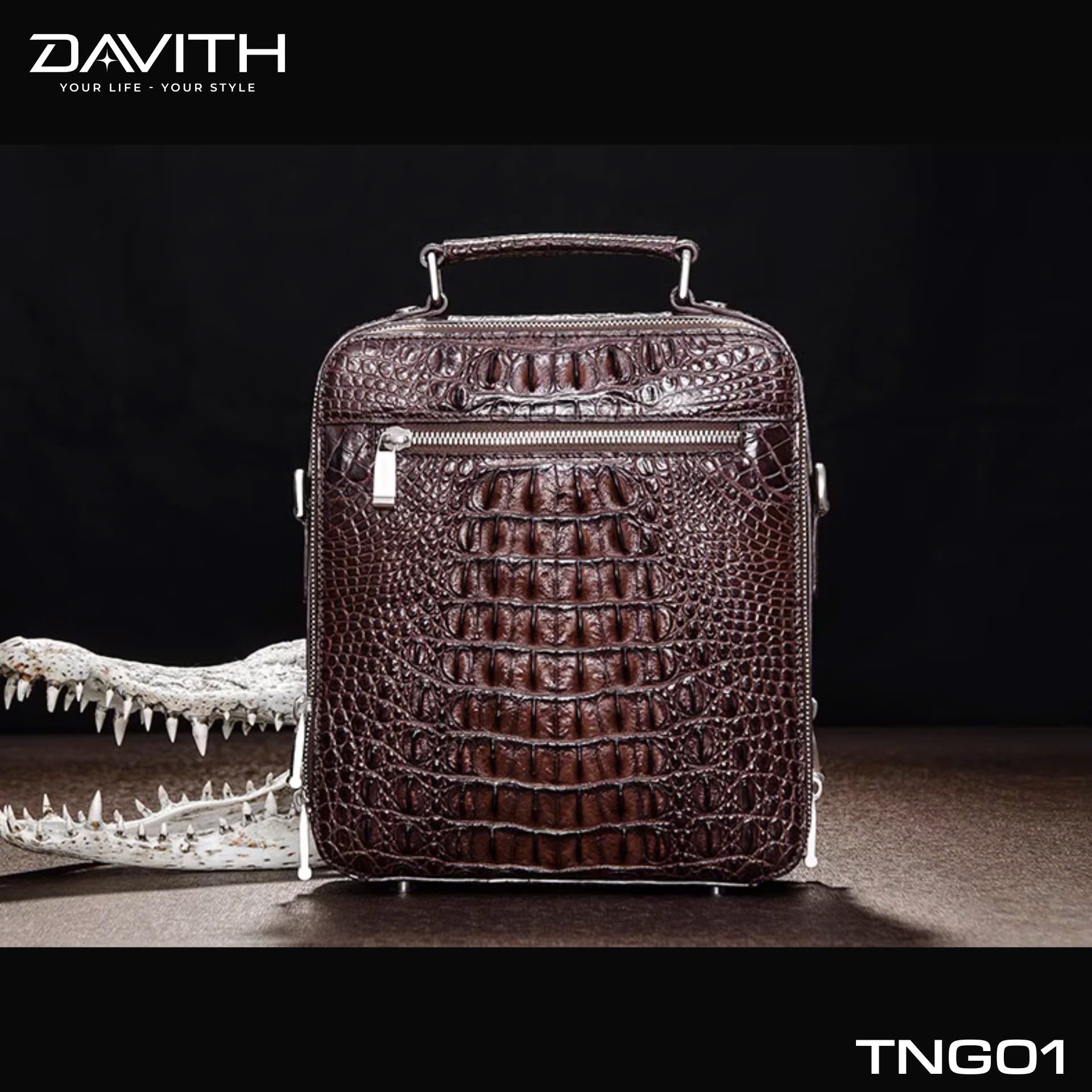 LEGENDARY Hornback Exotic Leather Crossbody Bag — TNG01
