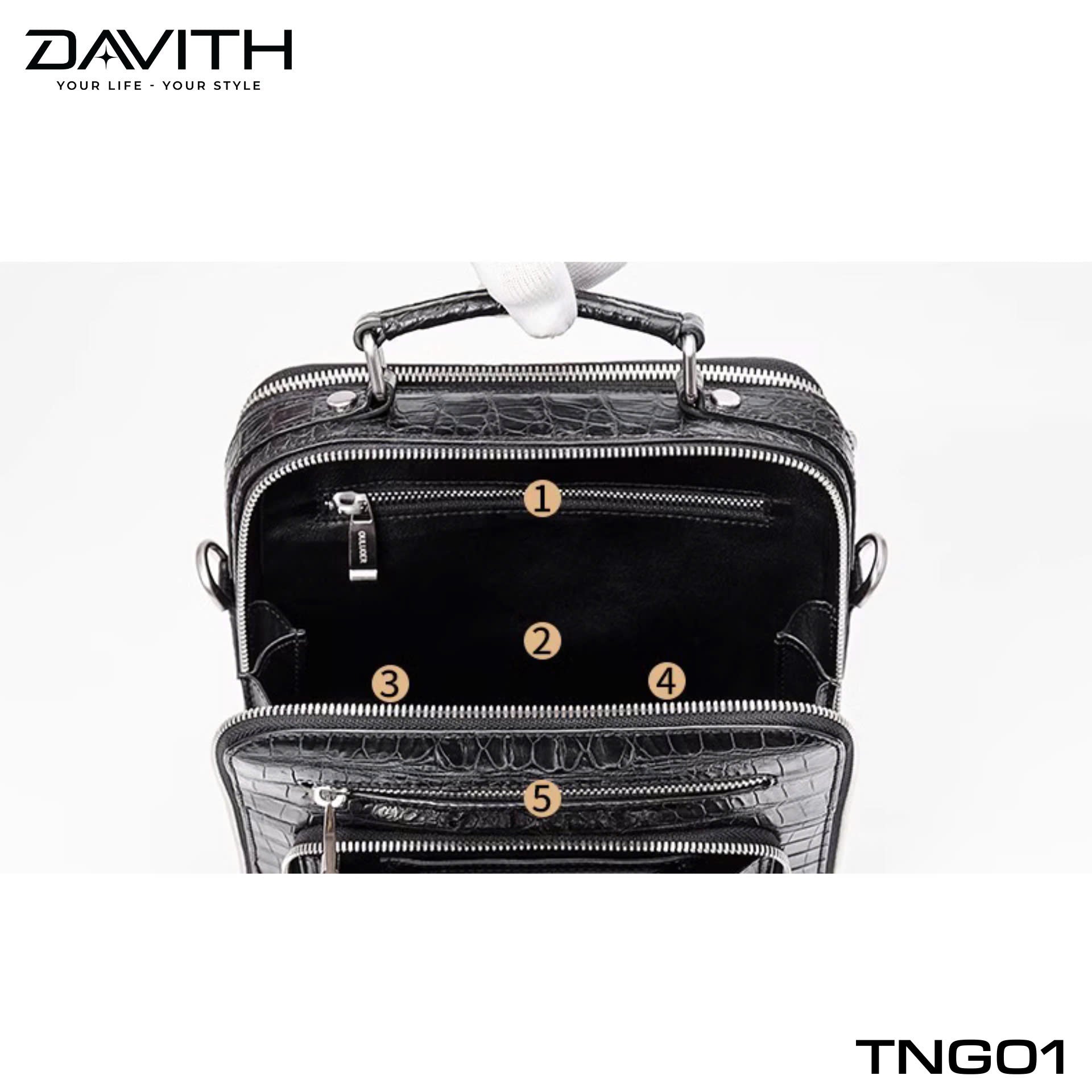 LEGENDARY Hornback Exotic Leather Crossbody Bag — TNG01