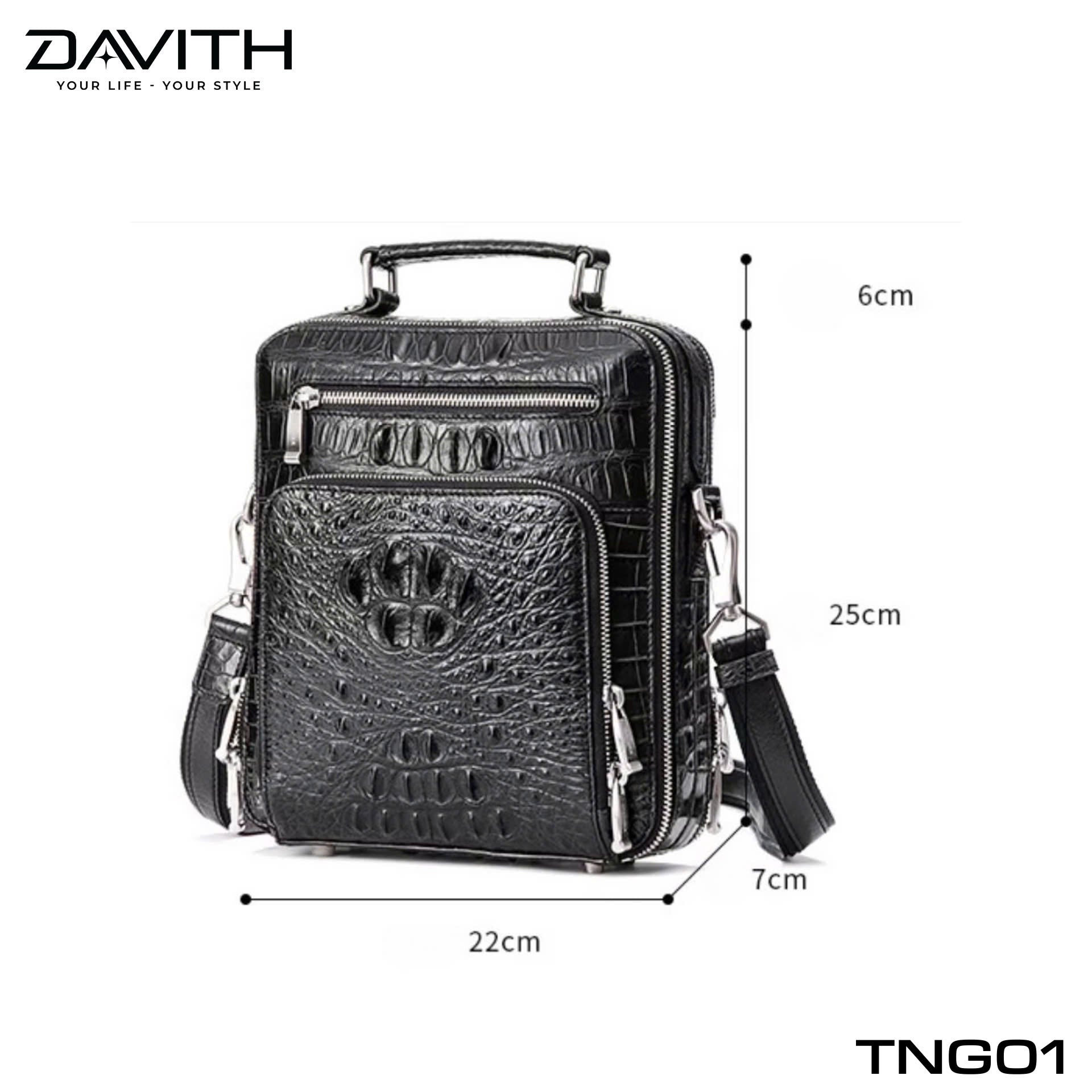 LEGENDARY Hornback Exotic Leather Crossbody Bag — TNG01