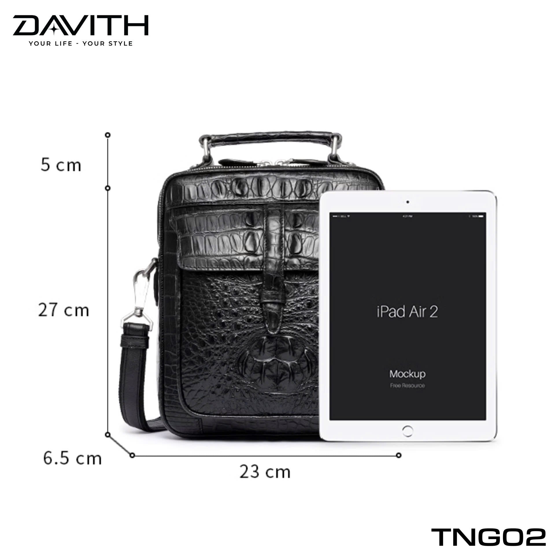 TNG02 Hornback Crocodile Leather Crossbody Bag for Men — LEGENDARY Collection