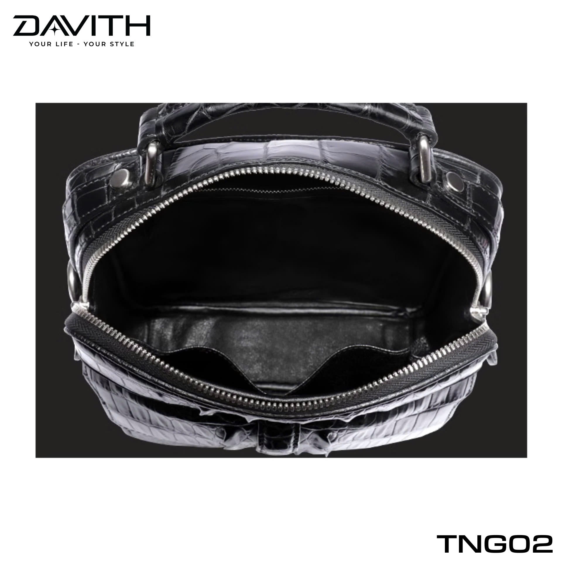TNG02 Hornback Crocodile Leather Crossbody Bag for Men — LEGENDARY Collection