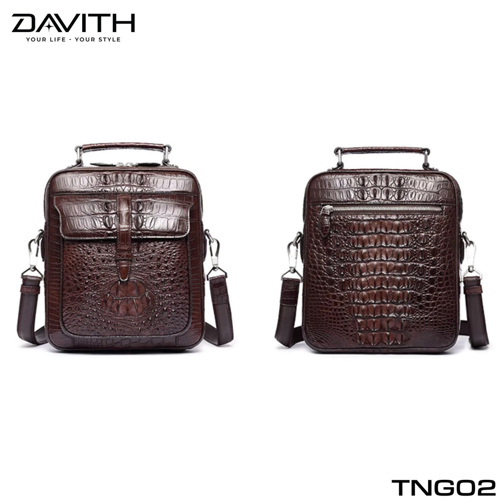 TNG02 Hornback Crocodile Leather Crossbody Bag for Men — LEGENDARY Collection
