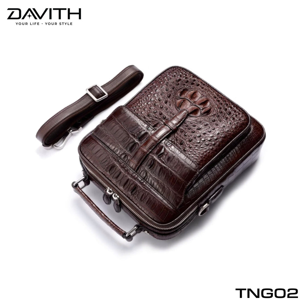 TNG02 Hornback Crocodile Leather Crossbody Bag for Men — LEGENDARY Collection