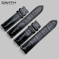 Black Exotic Leather Watch Strap — Bamboo-Joint Scale Tail | 18 · 20 · 22mm