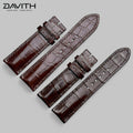 Crocodile Tail Leather Watch Strap — Brown | Bamboo-Node Grain | 18 / 20 / 22 mm