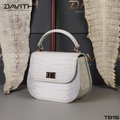 Professionally Whitened Exotic Belly Leather Mini Handbag