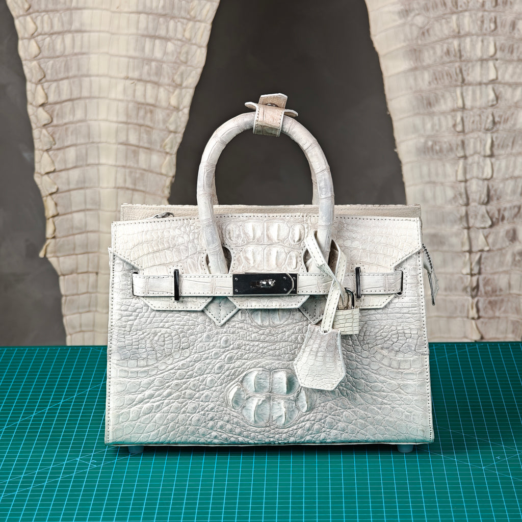 DAVITH TBK04 — Professionally Whitened Hornback Crocodile Women's Handbag