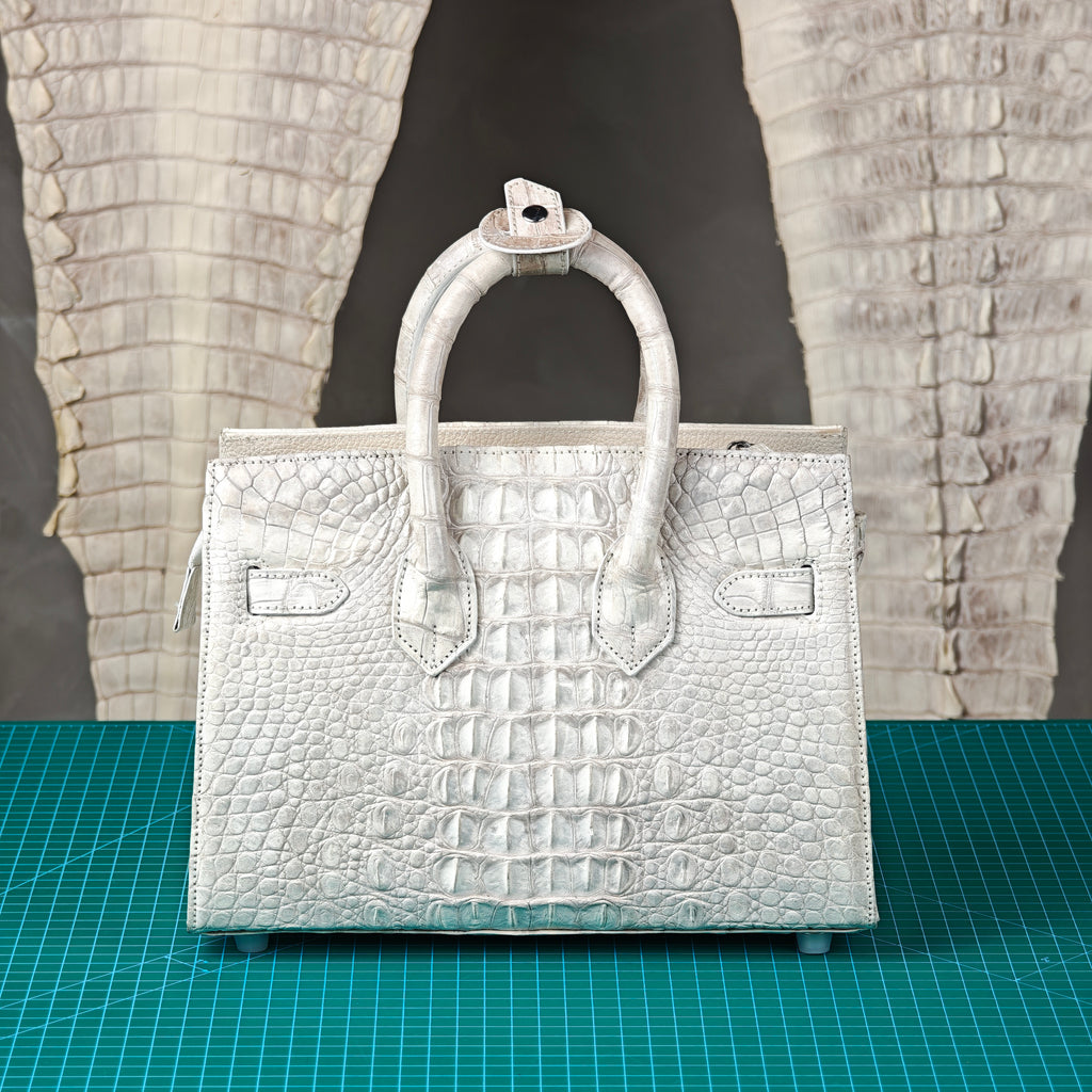 DAVITH TBK04 — Professionally Whitened Hornback Crocodile Women's Handbag