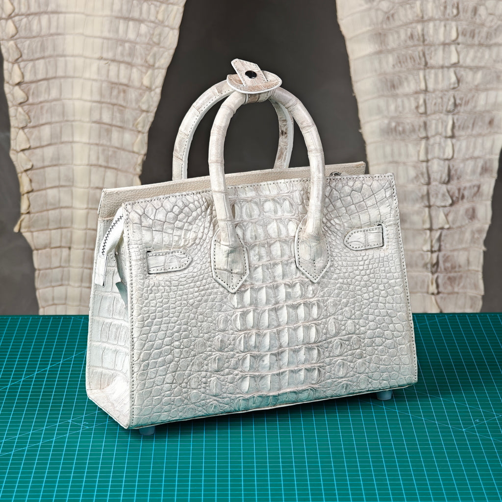 DAVITH TBK04 — Professionally Whitened Hornback Crocodile Women's Handbag