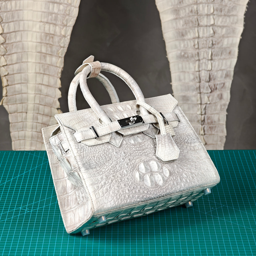 DAVITH TBK04 — Professionally Whitened Hornback Crocodile Women's Handbag