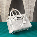 DAVITH TBK04 — Professionally Whitened Hornback Crocodile Women's Handbag